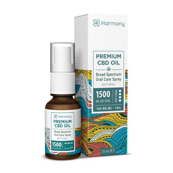 CBD sprejs NATURAL, 1500mg 15ml, bez THC, HARMONY